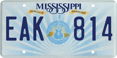 MS license plate EAK814