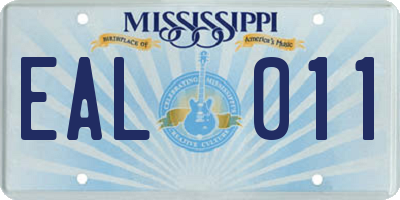 MS license plate EAL011