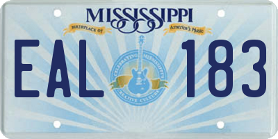 MS license plate EAL183