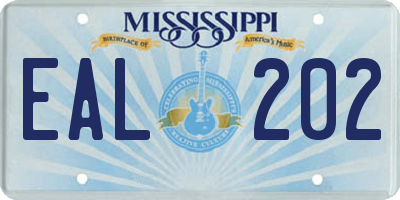 MS license plate EAL202