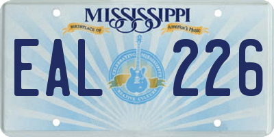 MS license plate EAL226