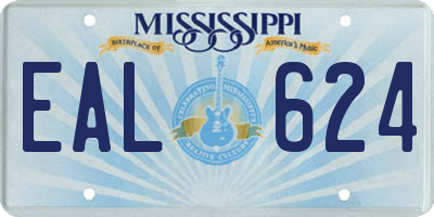 MS license plate EAL624