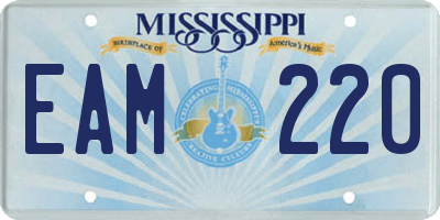 MS license plate EAM220
