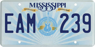 MS license plate EAM239