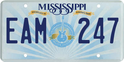 MS license plate EAM247
