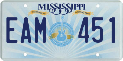 MS license plate EAM451