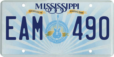 MS license plate EAM490