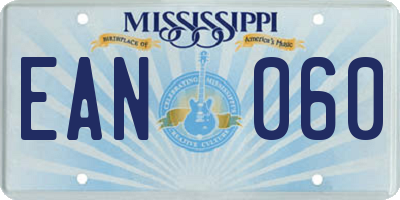 MS license plate EAN060
