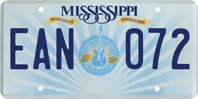 MS license plate EAN072