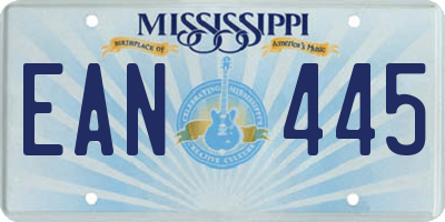 MS license plate EAN445