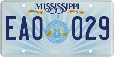 MS license plate EAO029