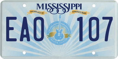 MS license plate EAO107