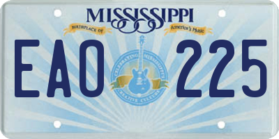 MS license plate EAO225