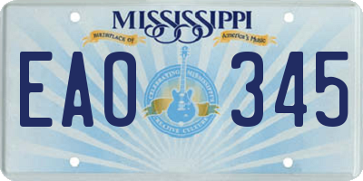 MS license plate EAO345