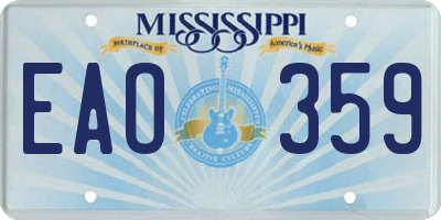MS license plate EAO359