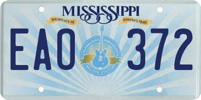 MS license plate EAO372