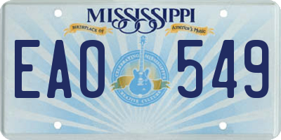 MS license plate EAO549