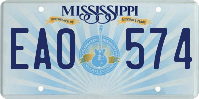 MS license plate EAO574