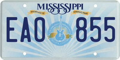 MS license plate EAO855
