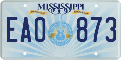 MS license plate EAO873