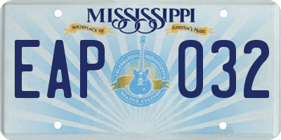 MS license plate EAP032