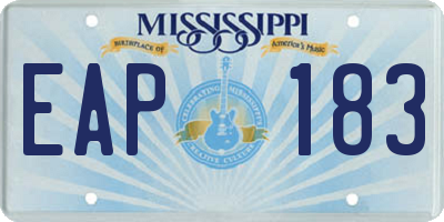 MS license plate EAP183