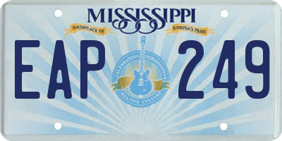 MS license plate EAP249