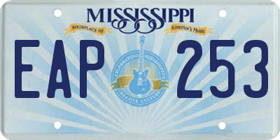 MS license plate EAP253