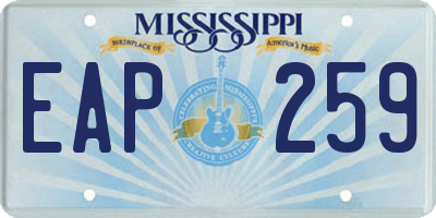 MS license plate EAP259