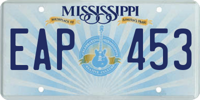 MS license plate EAP453