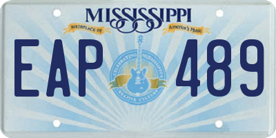 MS license plate EAP489