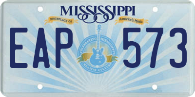 MS license plate EAP573