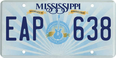 MS license plate EAP638