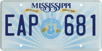 MS license plate EAP681