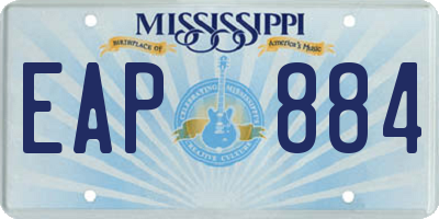 MS license plate EAP884