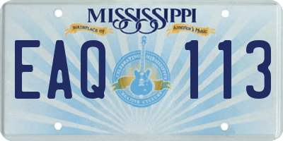 MS license plate EAQ113