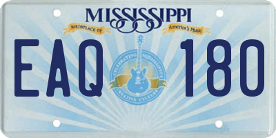 MS license plate EAQ180