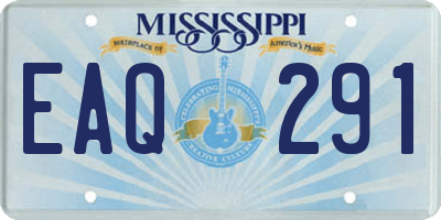MS license plate EAQ291