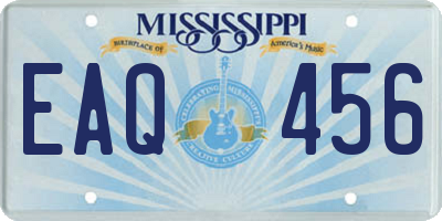 MS license plate EAQ456