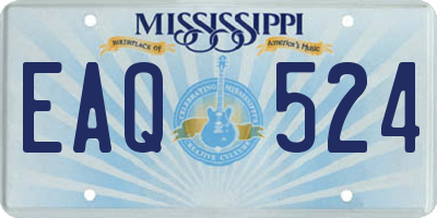 MS license plate EAQ524