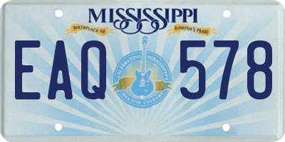 MS license plate EAQ578