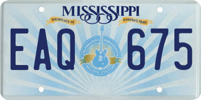 MS license plate EAQ675