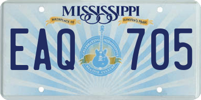 MS license plate EAQ705