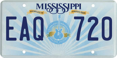 MS license plate EAQ720