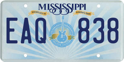 MS license plate EAQ838