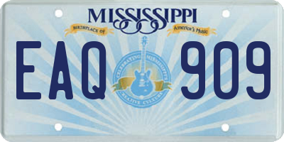 MS license plate EAQ909