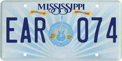 MS license plate EAR074