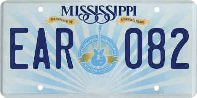 MS license plate EAR082