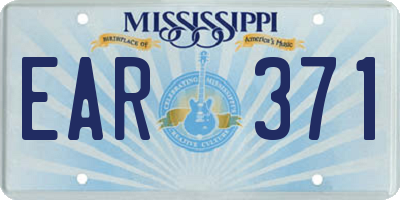 MS license plate EAR371