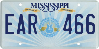 MS license plate EAR466